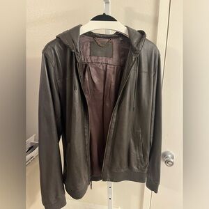 Vince Leather Jacket hoodie M